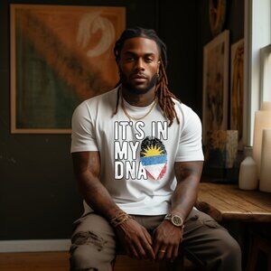 NNWT Antigua And Barbuda In My DNA fingerprint tee